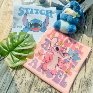 Stitch and Angel Couple 2 Sided Shirt